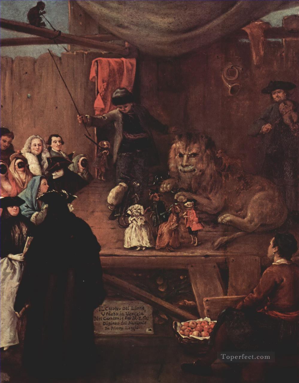 pietro falca la jaula del león 1762 Pintura al óleo
